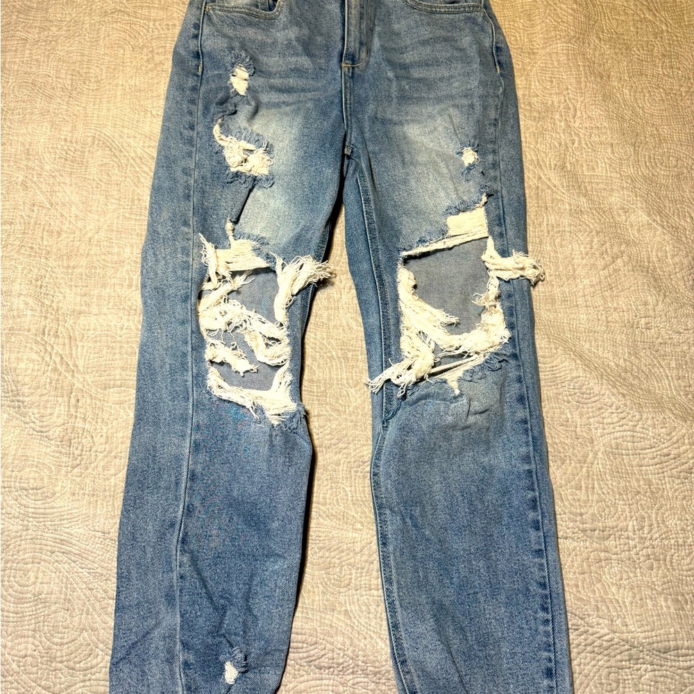 High rise straight leg jeans
